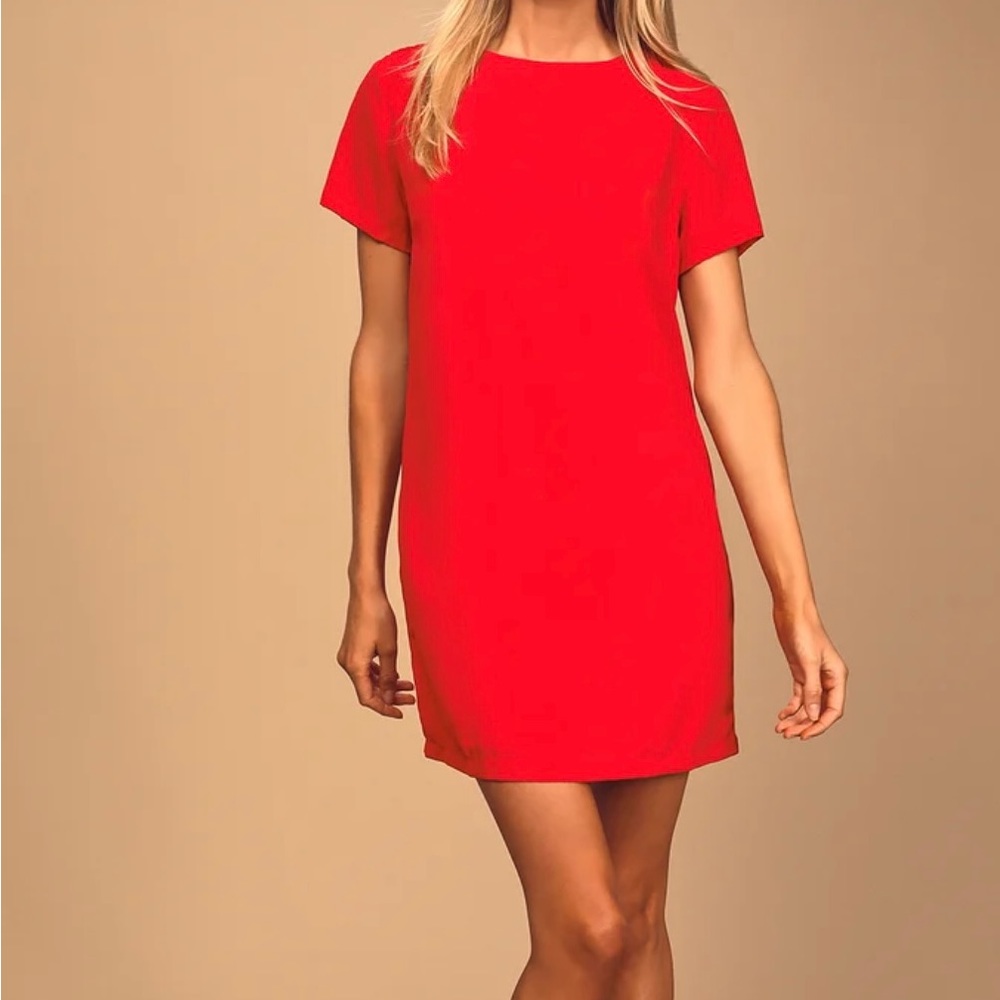 Lulu’s Shift & Shout Red Shift Dress
